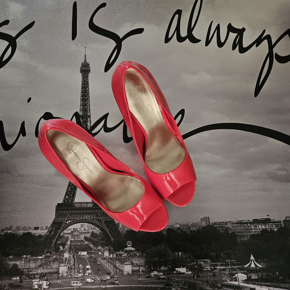 Jessica Simpson Red Slingback Heels